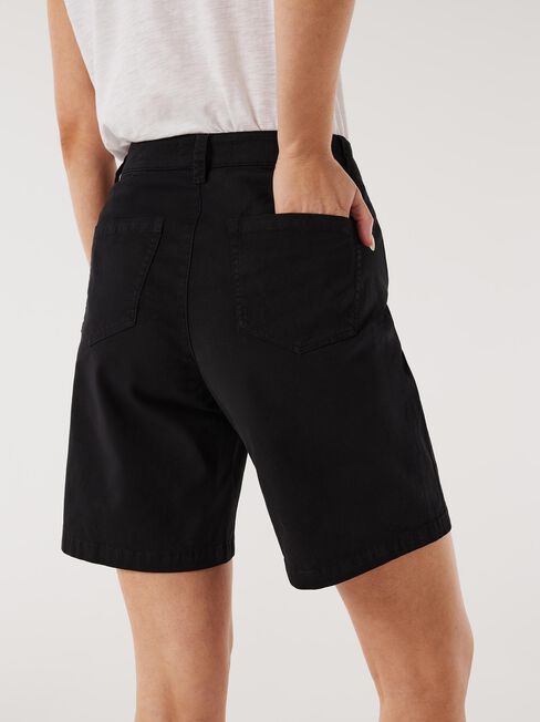 Libby Bermuda Denim Walk Short, Black, hi-res