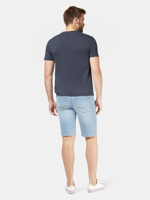 VW Logo Short Sleeve Script Print Crew Tee, Blue, hi-res