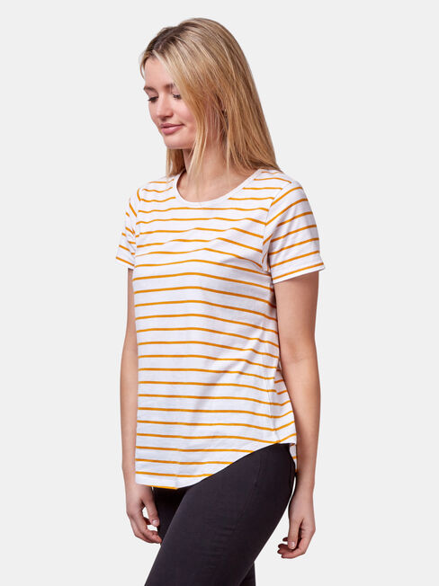 Essential Crew Neck Tee, Yellow, hi-res