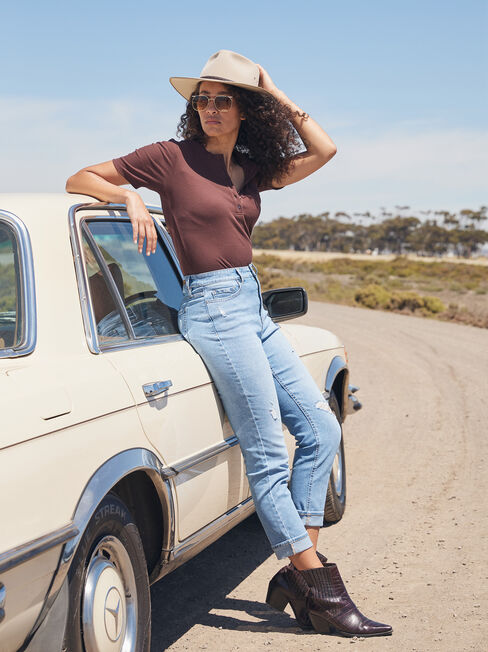 Hazel Henley Tee, Brown, hi-res