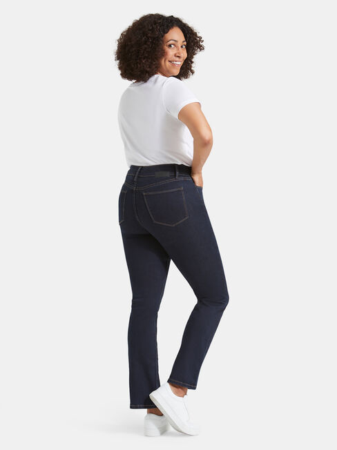 Tummy Trimmer Slim Straight Jeans  Absolute Indigo, Dark Indigo, hi-res