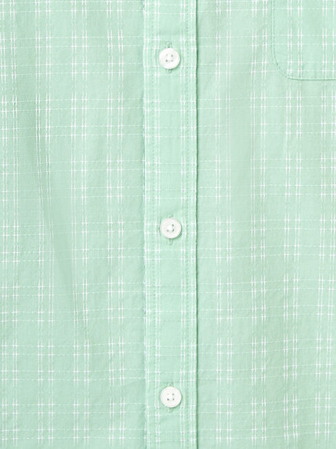 Leon Short Sleeve Textured Shirt, Green, hi-res