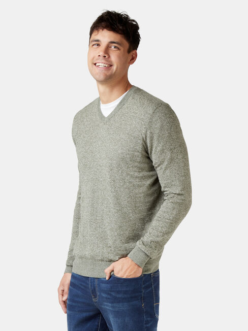 Blake V-Neck Knit, Green, hi-res