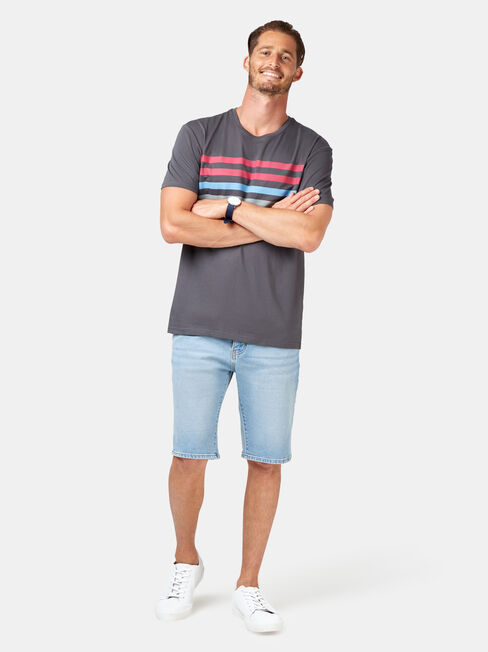 Dexter Short Sleeve Print Crew Tee, Black, hi-res