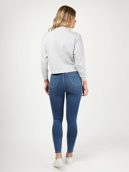 Kaylee Textured Tie Front Top, Grey, hi-res