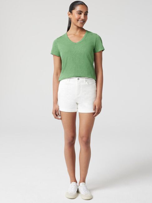 Essential V-Neck Tee, Forest Green, hi-res