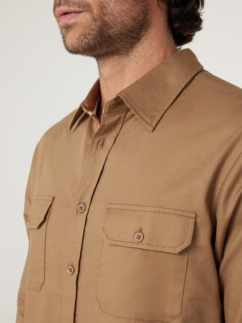 Colton Utility Long Sleeve Shirt, Tobacco, hi-res