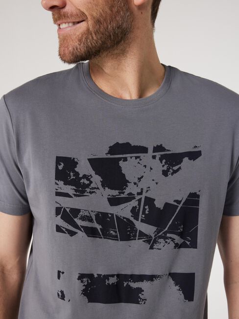 SS Knox Print Crew Tee, Grey, hi-res