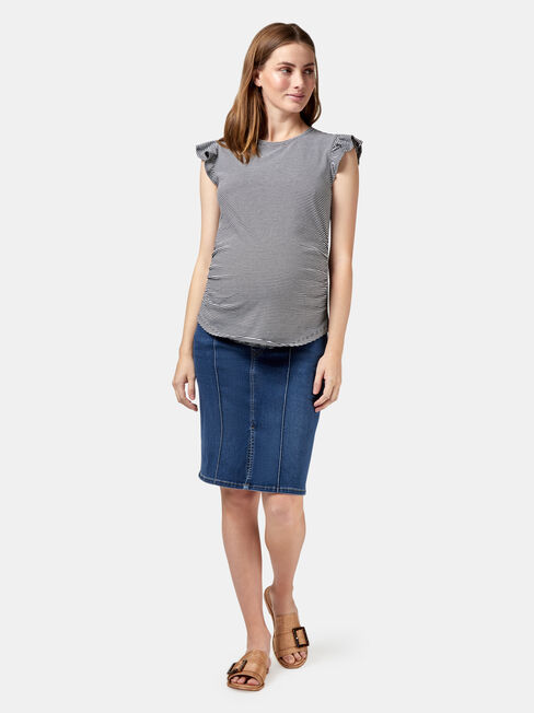 Penelope Maternity Skirt, Blue, hi-res