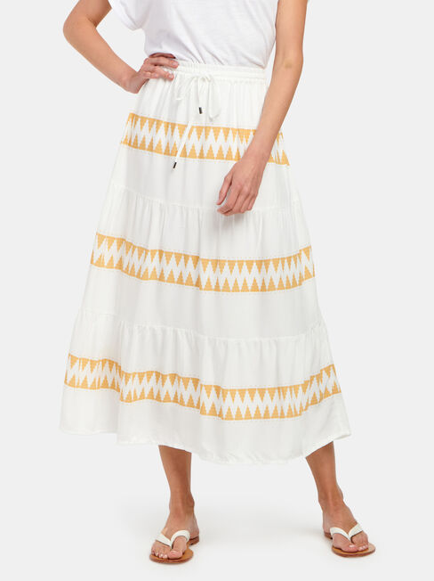 Tiffany Tiered Midi Dress, Stripe, hi-res