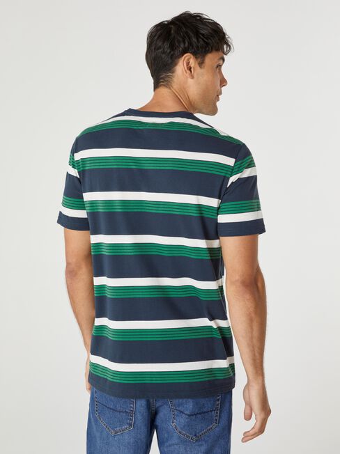 SS Hunter Stripe Crew Tee, Blue, hi-res