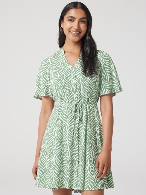 Nikita Godet Hem Dress, Green, hi-res
