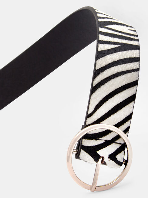 Zebra Print Belt, Print, hi-res