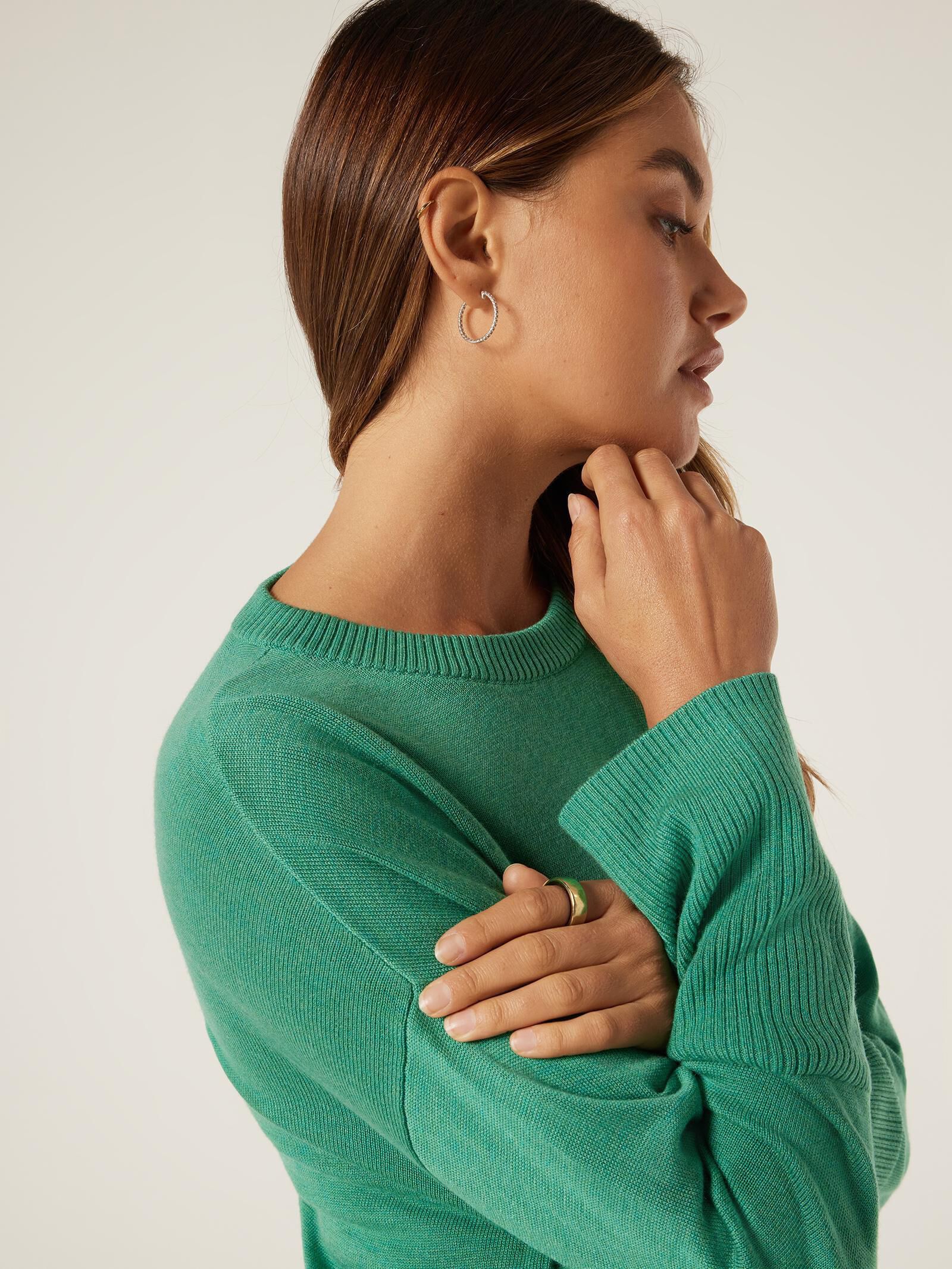 Emerald green knitwear top