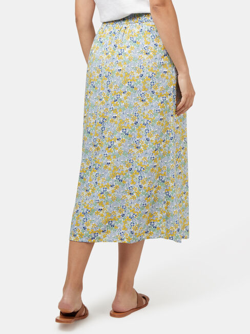 Daisy Side Button Skirt, Green, hi-res