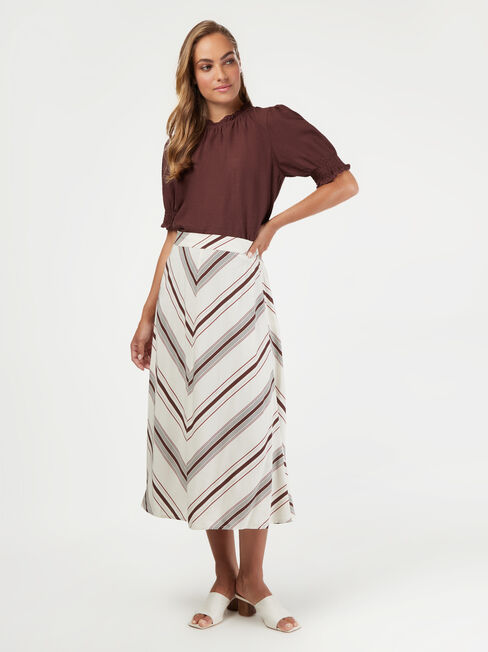 Effie Midi Skirt, Stripe, hi-res