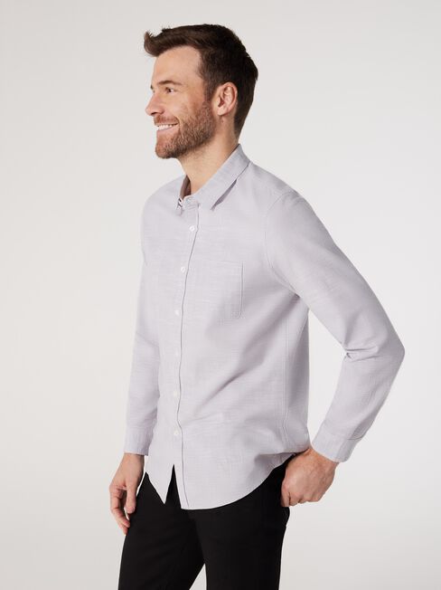 LS Max Check Shirt, Silver Grey Marle, hi-res