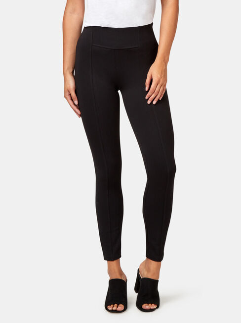 Naomi Tummy Trimmer Ponte Pant, Black, hi-res