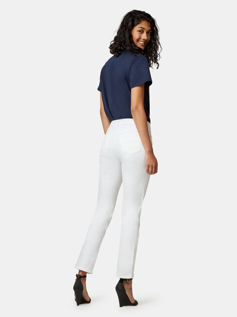 Slim Straight Jeans White, White, hi-res