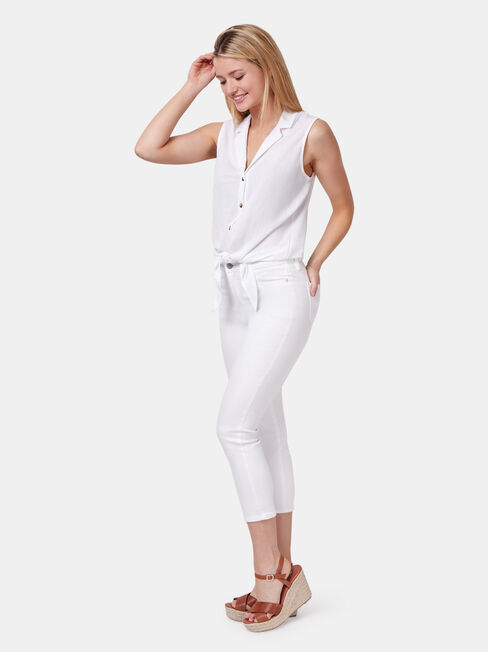 Jenny Jersey Sleeve Shirt, White, hi-res