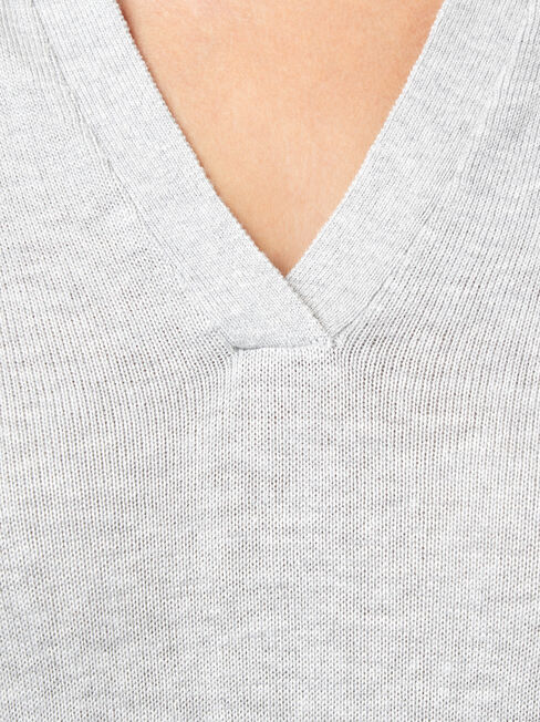 Iris Collared Knit, Grey, hi-res