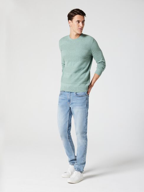 Ralph Stripe Crew Knit, Green Marle, hi-res