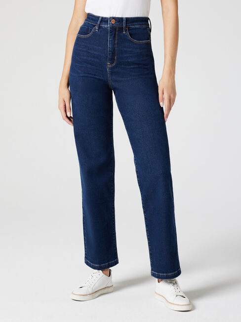 Jessie High Waisted Wide Leg Jeans, Dark Indigo, hi-res