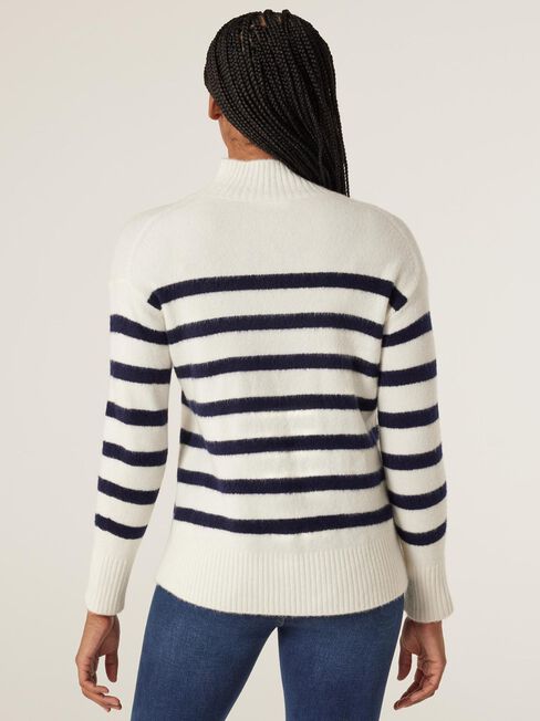 Parker High Neck Souffle Knit, Stripe, hi-res