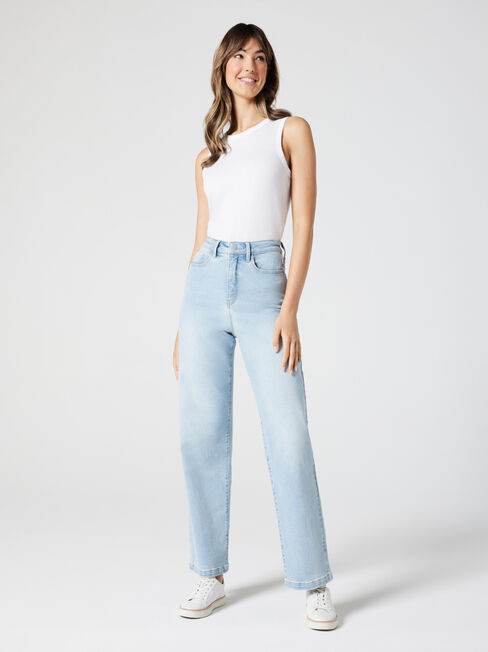 Jessie High Waisted Wide Leg Jeans, Light Indigo, hi-res