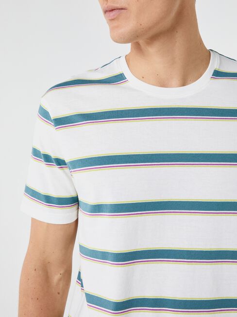 SS Jeremy Stripe Crew Tee, Blue Stripe, hi-res