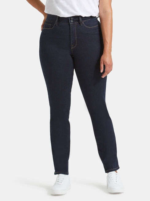 Tummy Trimmer Slim Straight Jeans  Absolute Indigo, Dark Indigo, hi-res