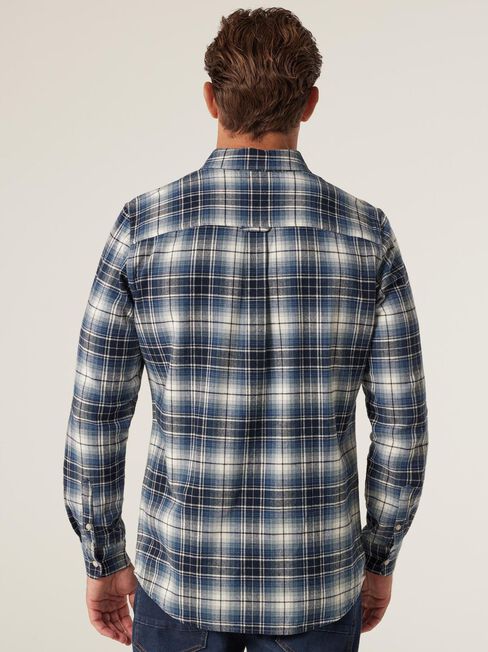 Joshua Brushed Long Sleeve Shirt, Blue/Cream Multi, hi-res