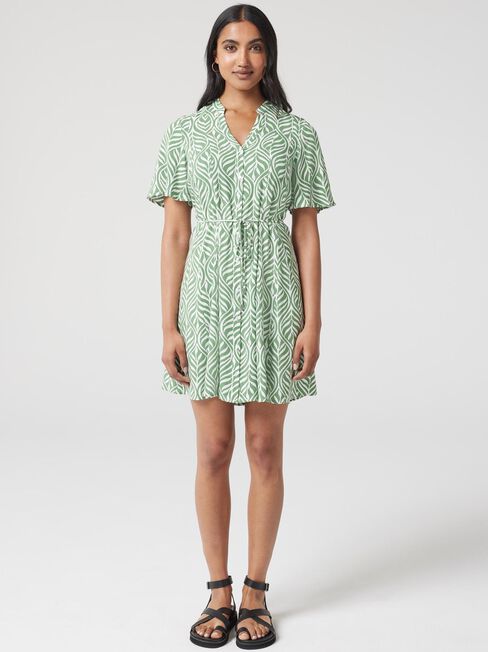 Nikita Godet Hem Dress, Green, hi-res