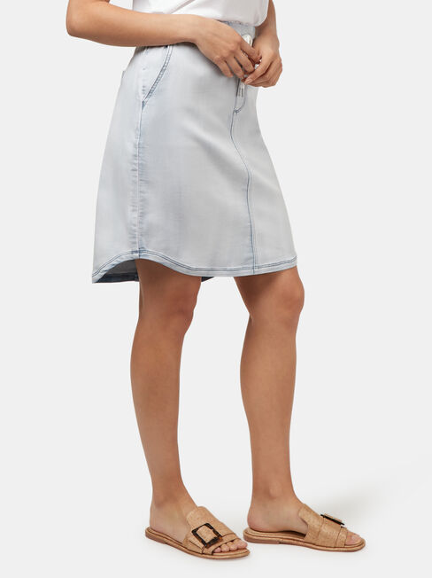Lulu Luxe Lounge Knee Length Skirt, Blue, hi-res