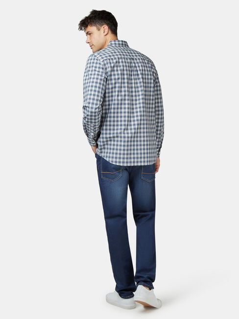Marcus Long Sleeve Check Shirt, Blue, hi-res
