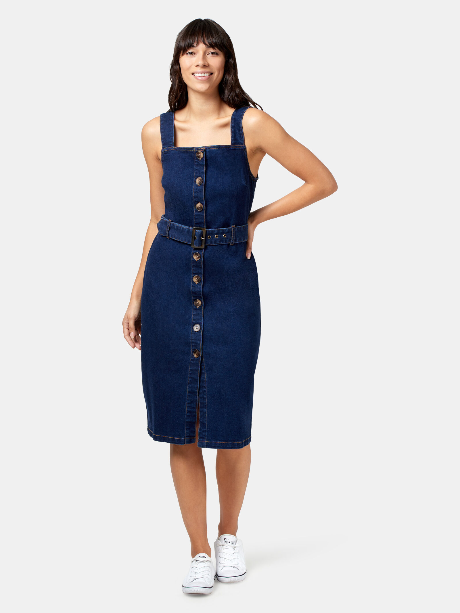 Button through 2025 denim dress