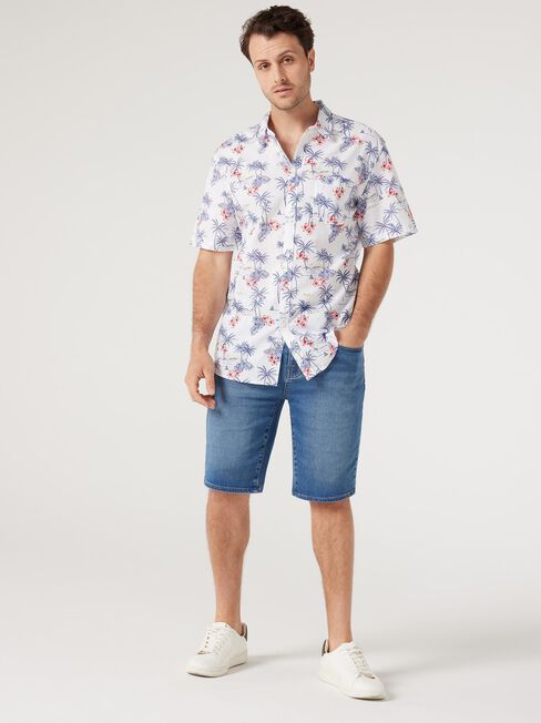 SS Brandon Print Linen Shirt