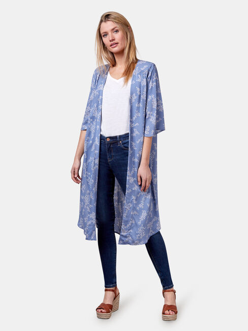 Monica Longline Kimono, Blue, hi-res