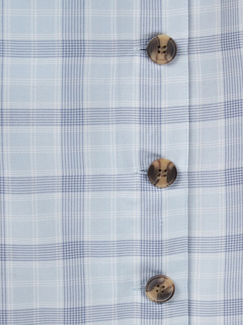 Daisy Side Button Skirt, Blue, hi-res