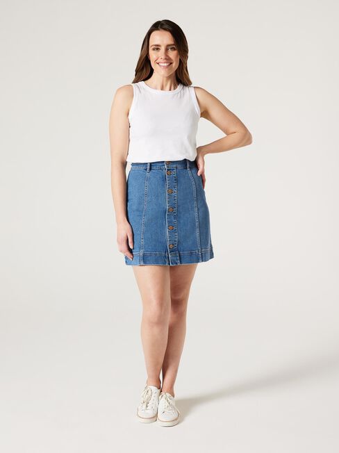 GIGI DENIM SKIRT, Mid Vintage, hi-res