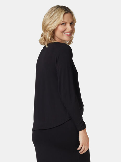 Lina Long Sleeve Maternity Dress, Black, hi-res