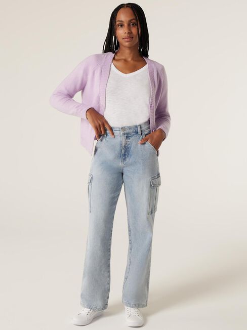 Rory Mid Waist Wide Leg Cargo Jeans, Mid Vintage, hi-res