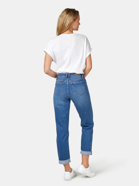 Boyfriend Jeans, Mid Indigo, hi-res