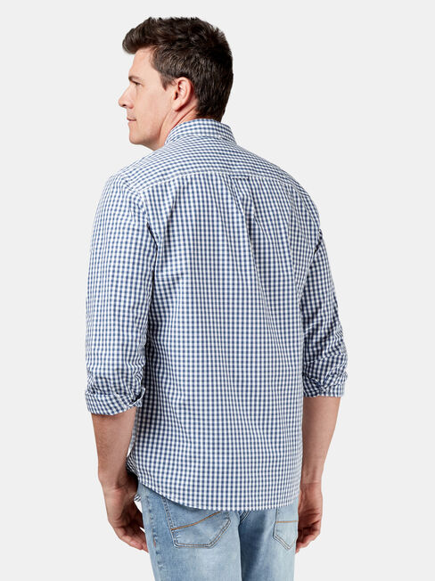 Calvin Long Sleeve Gingham Shirt, Blue, hi-res