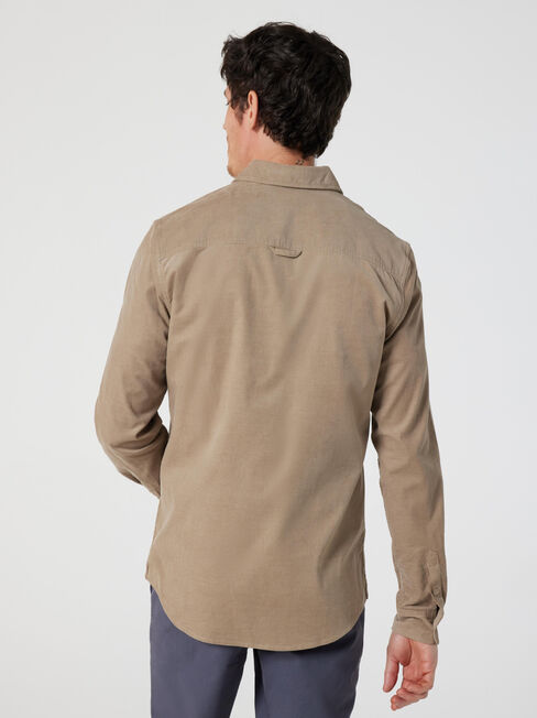 Jamie Corduroy Long Sleeve Shirt, Dark Stone, hi-res