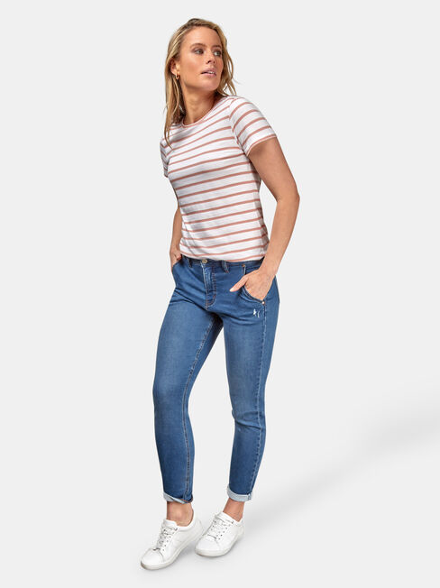 Lois Slim Boyfriend Jeans, Mid Indigo, hi-res