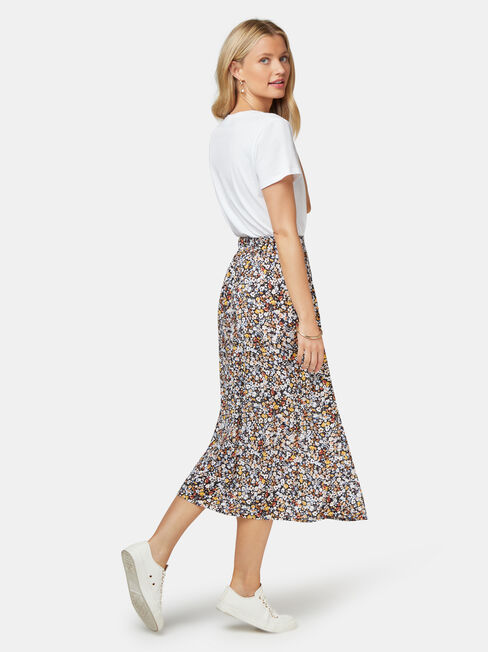 Imogen Split Midi Skirt, Multi, hi-res