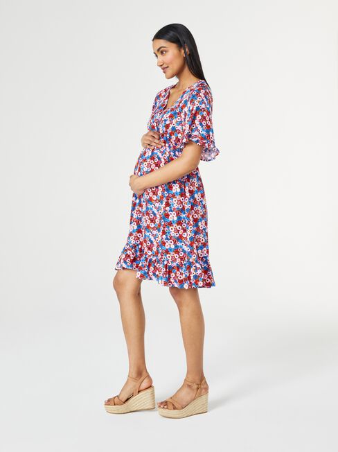 Laury Wrap Maternity Dress, Print, hi-res