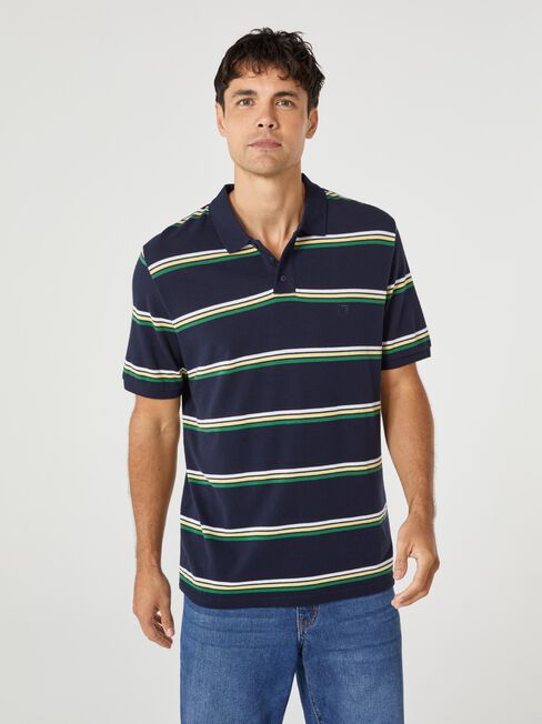 SS Evan Stripe Polo, Blue, hi-res