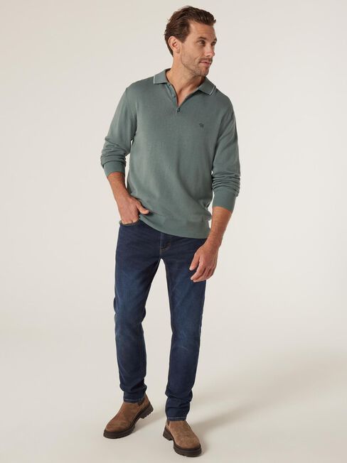 Eric Tipped Long Sleeve Polo